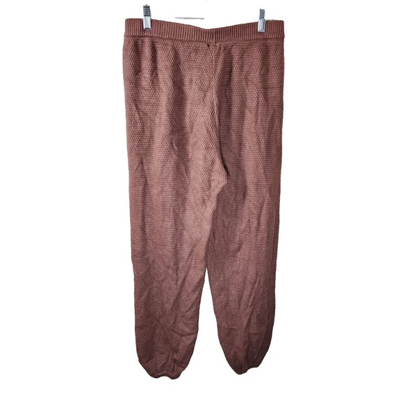 Womens Size L Brown Waffle Knit High Rise Jogger Pants Athleisure - Picture 2 of 4